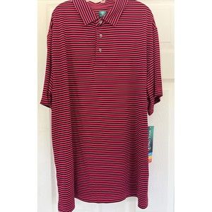 Pro Tour Cool PlayMen's L red with Black Stripe S. Sleeve Golf Polo Shirt NWT